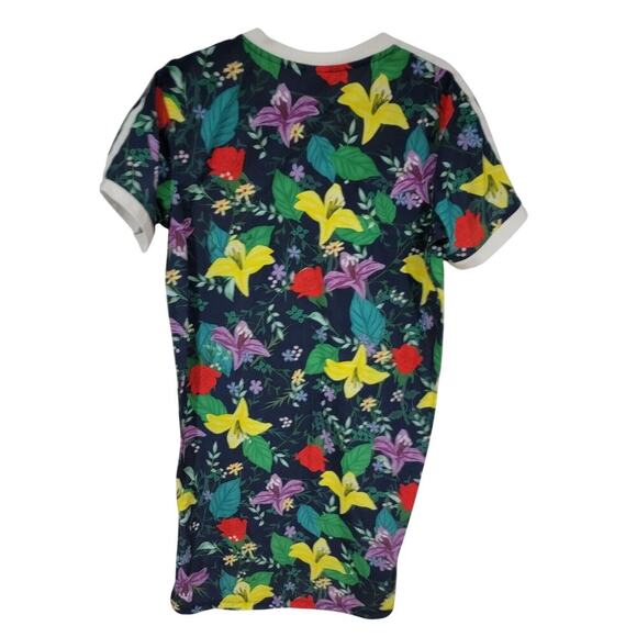 Adidas Originals Floral Print Short Sleeve T-shirt Dress Womens Small - Picture 3 of 10